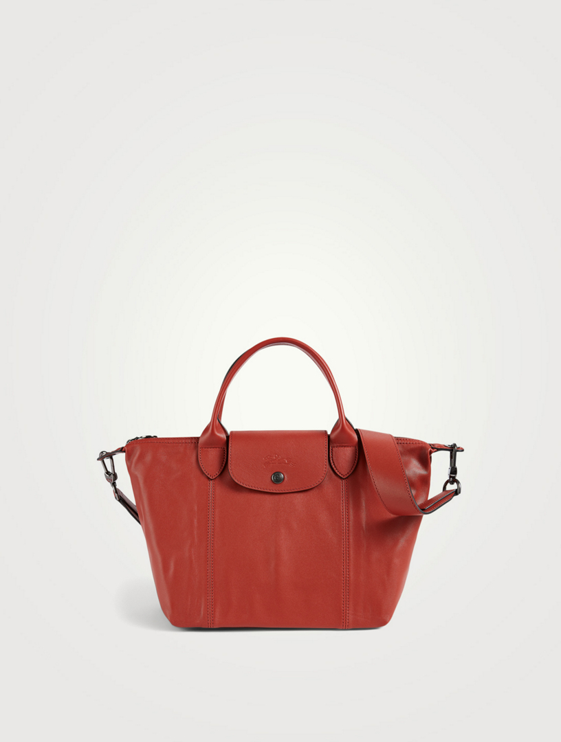 Small Le Pliage Leather Top Handle Bag