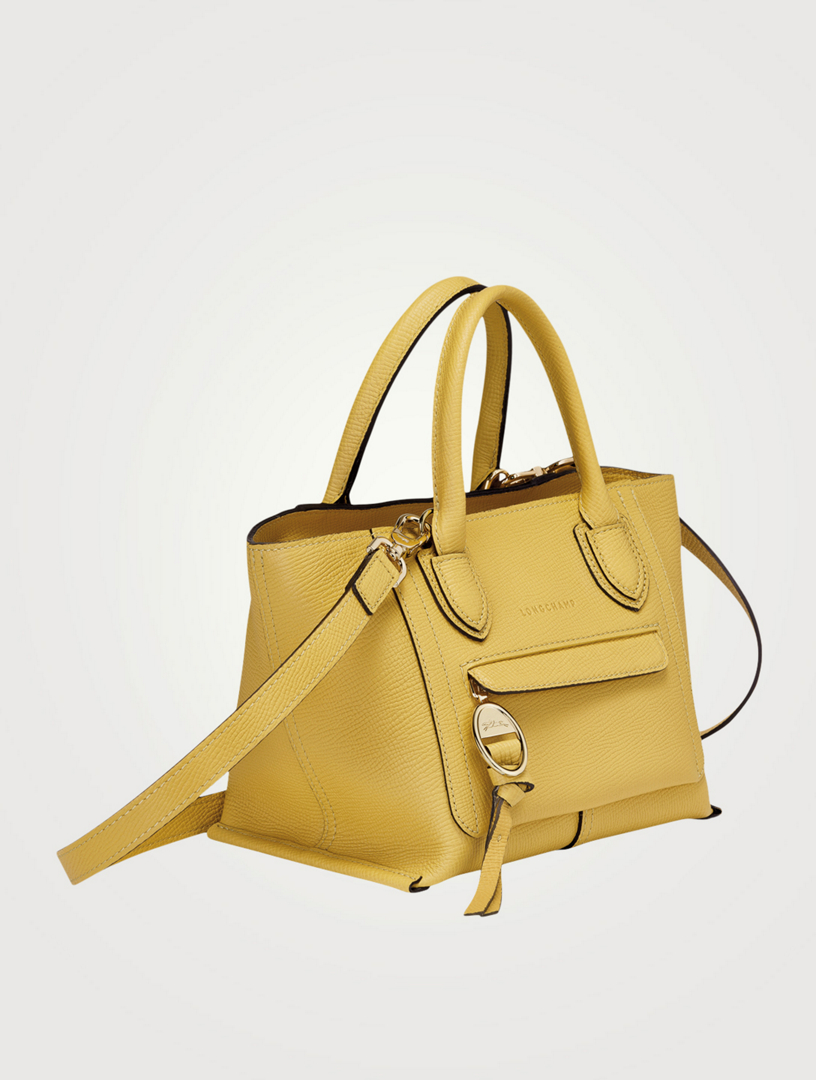 Longchamp Mailbox Yellow Ladies 6.9 x 7.9 x 5.5 in Top Handle Bag