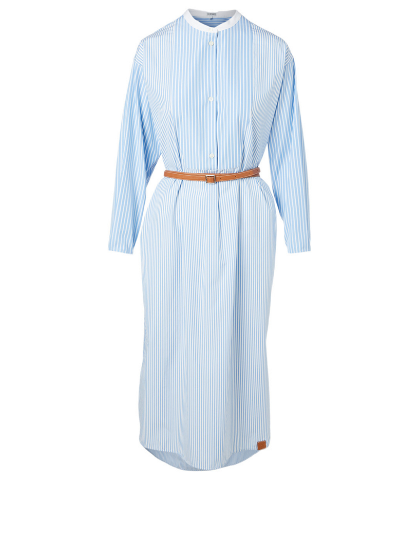 loewe striped shirt dress LOEWE Turn Up Striped Shirt Dress