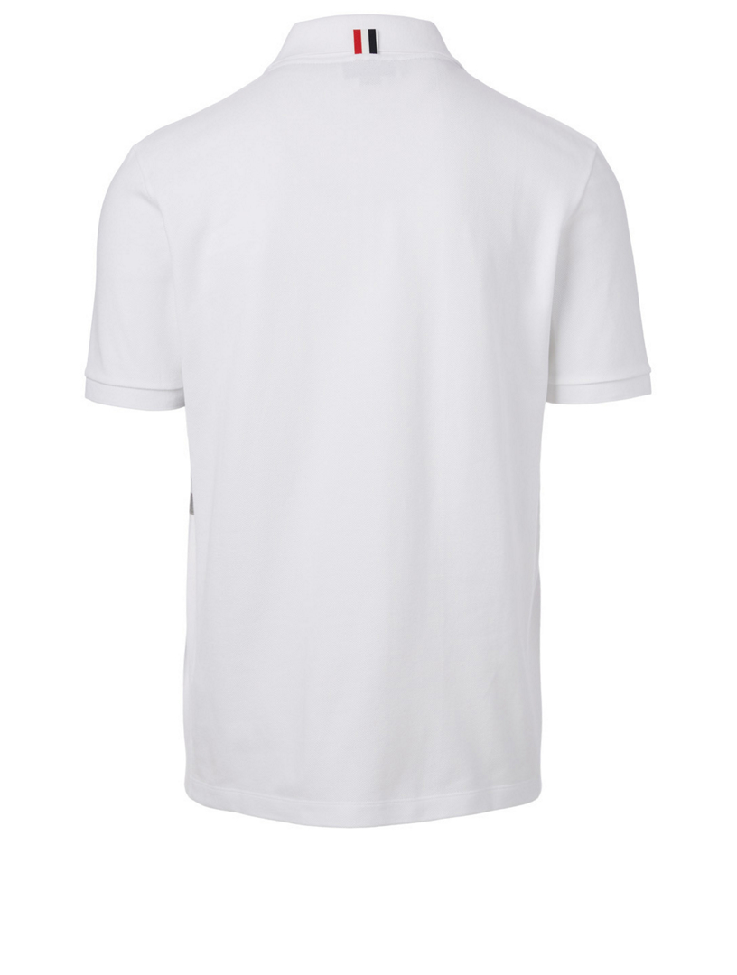 Cotton Pique Polo Shirt With Four-Bar Side Insert