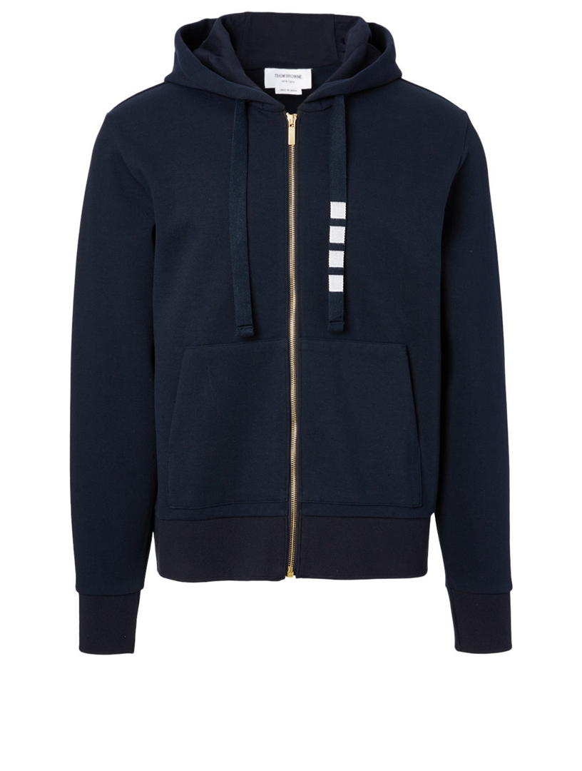 Cotton Four-Bar Zip Hoodie