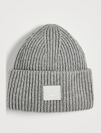 ACNE STUDIOS Face Patch Wool Toque  Grey