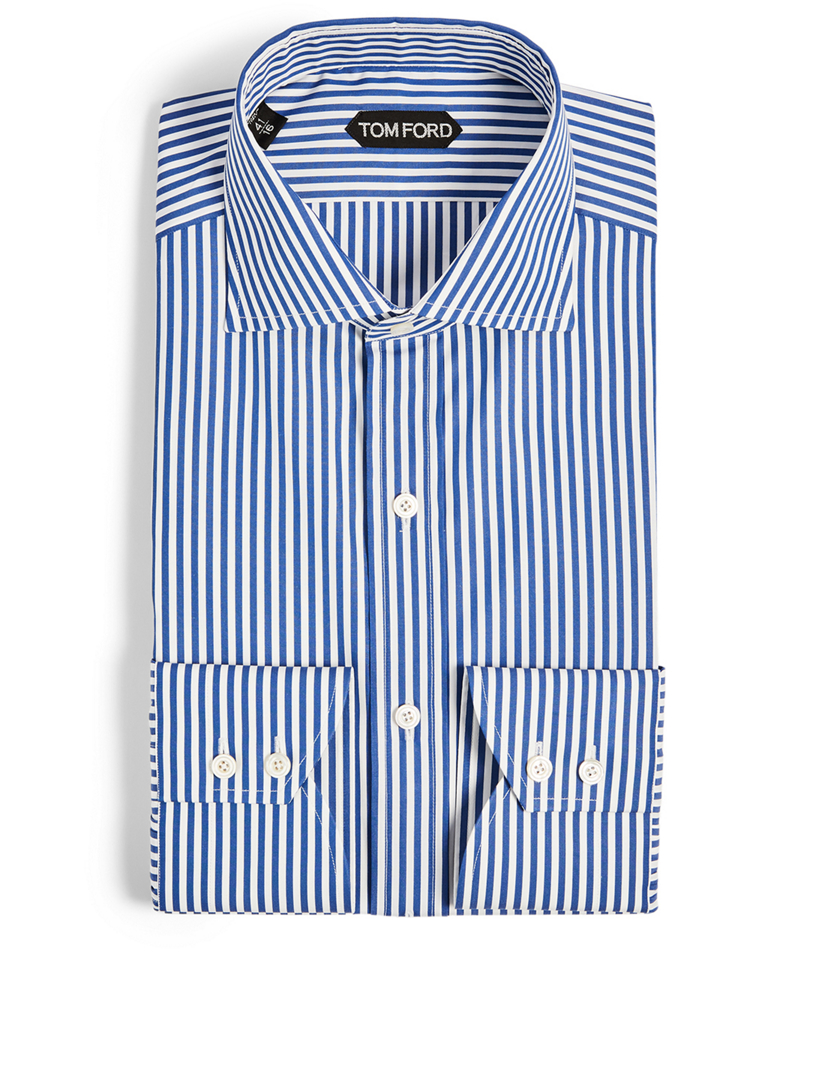 Cotton Slim Shirt Striped Print