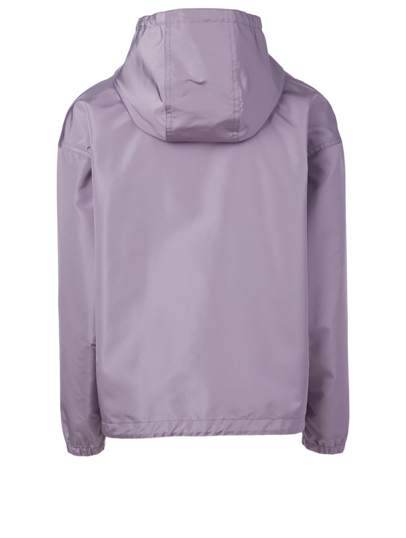 Silk Grosgrain Zip Jacket With Hood