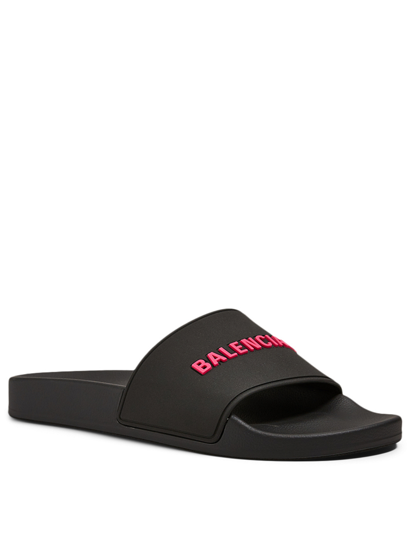 BALENCIAGA Rubber Logo Slide Sandals | Holt Renfrew