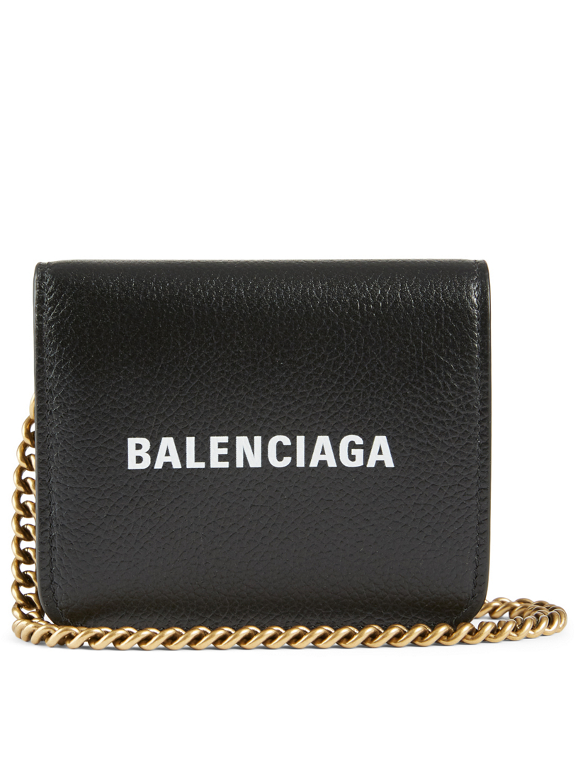 BALENCIAGA Mini Everyday Cash Leather Wallet With Chain Holt Renfrew