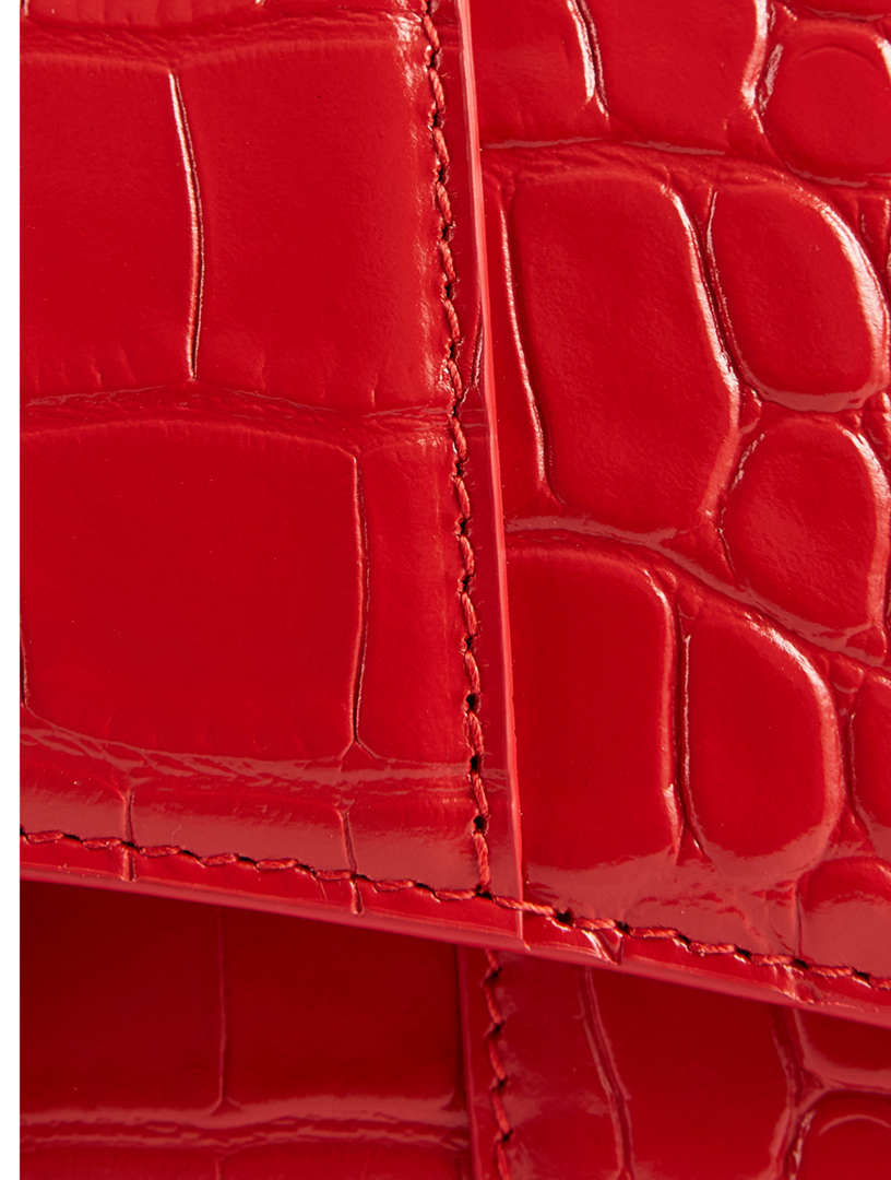 BALENCIAGA Extra Small Hourglass Croc-Embossed Leather Bag | Holt Renfrew