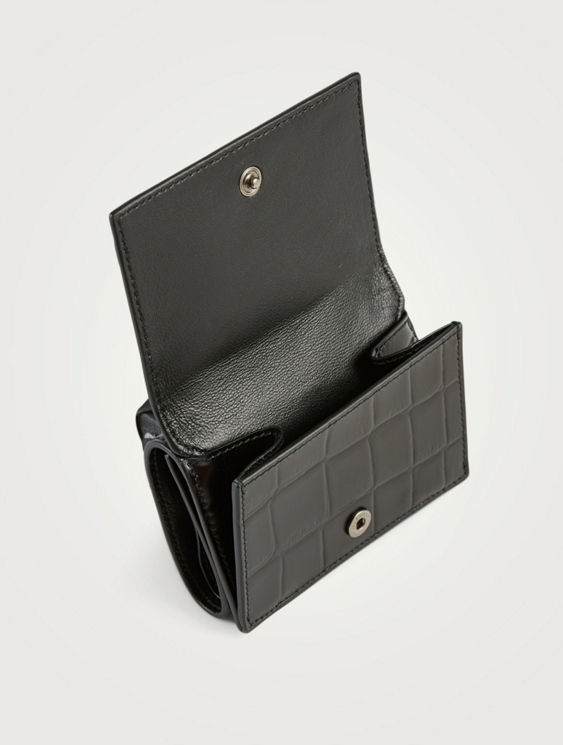 Mini Neo Classic Croc-Embossed Leather City Wallet