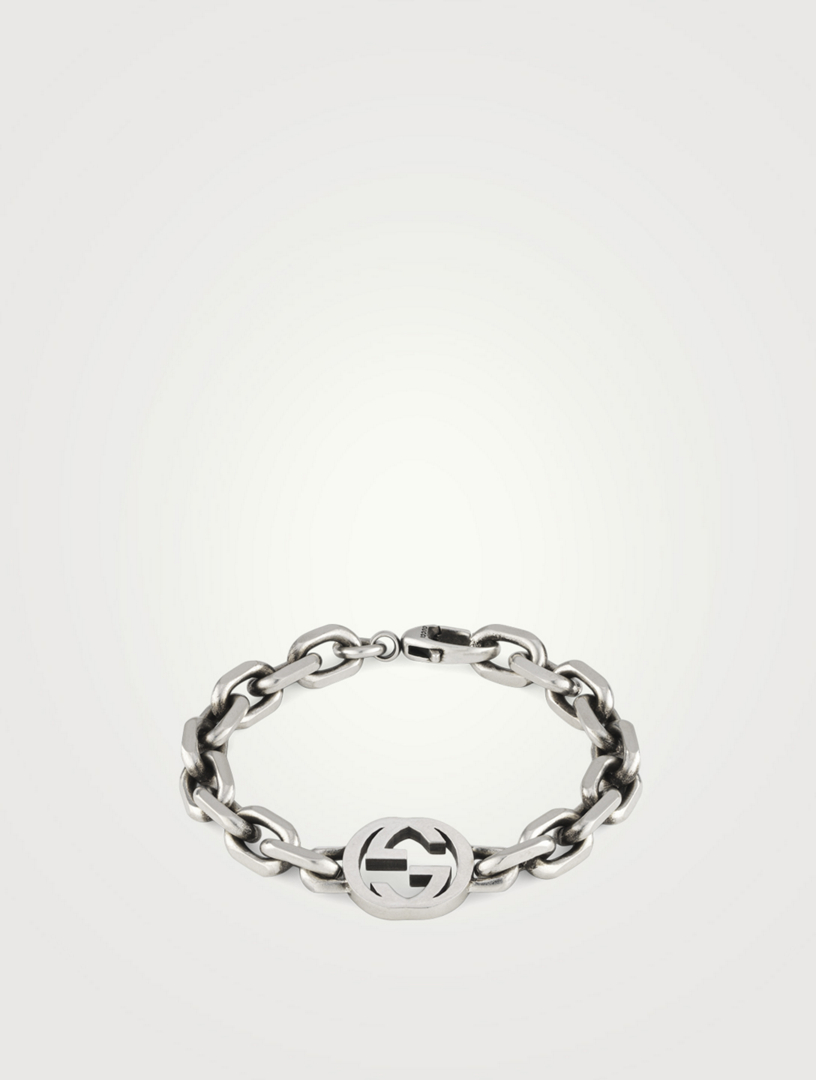 Interlocking G Silver Chain Bracelet