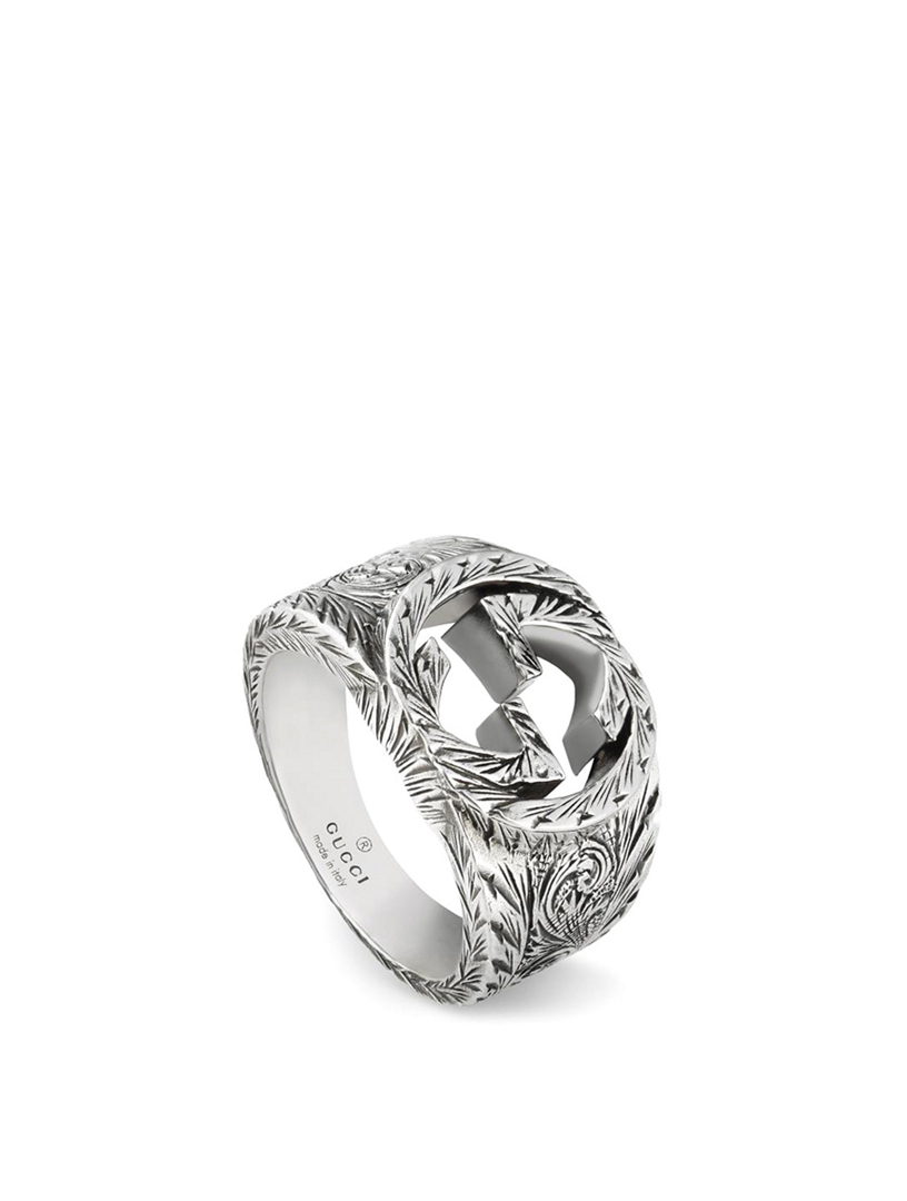 Bague en argent à détail GG