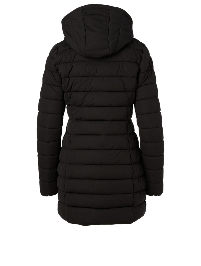 Seal Quilted Midi Coat With Detachable Hood