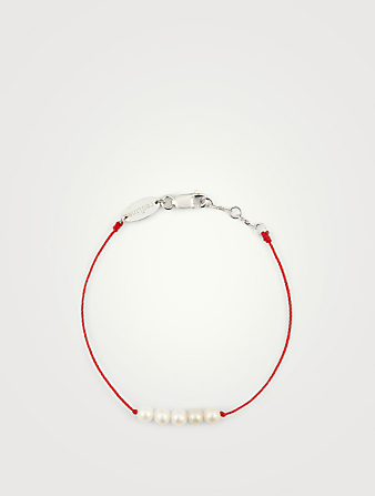 Queen Perles 18K White Gold String Bracelet With Pearls