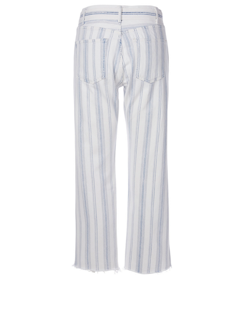 Emery Belted Crop Jeans Striped Print