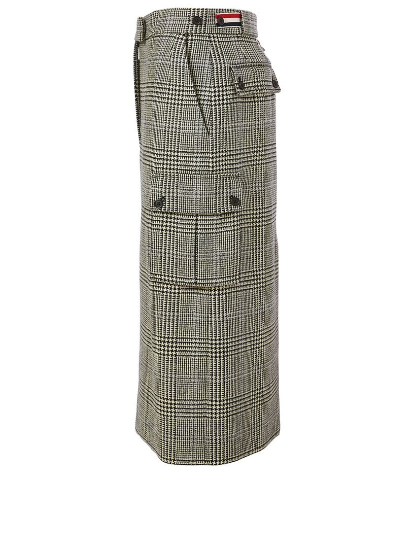 Wool Tweed Harrington Skirt Princes of Wales Print
