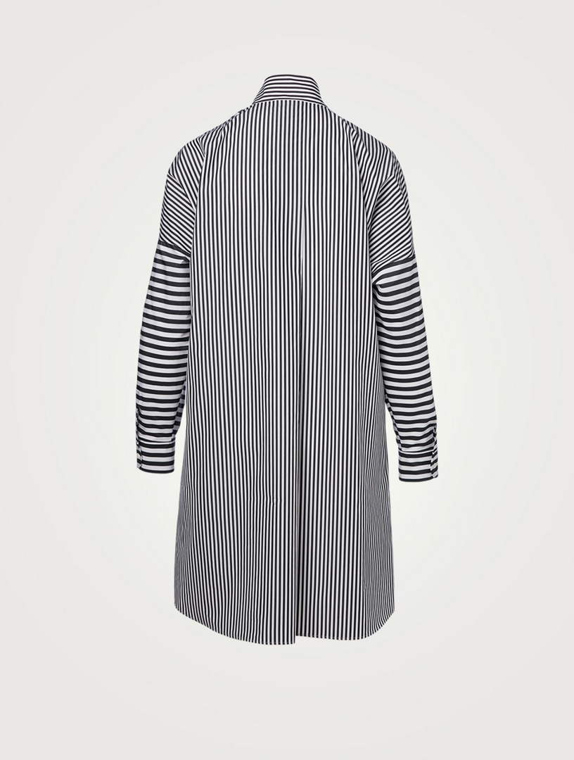 Cotton Poplin Patchwork Dress Striped Print