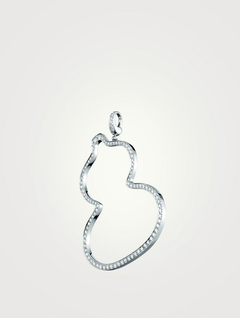 Large Wulu 18K White Gold Pendant With Diamonds