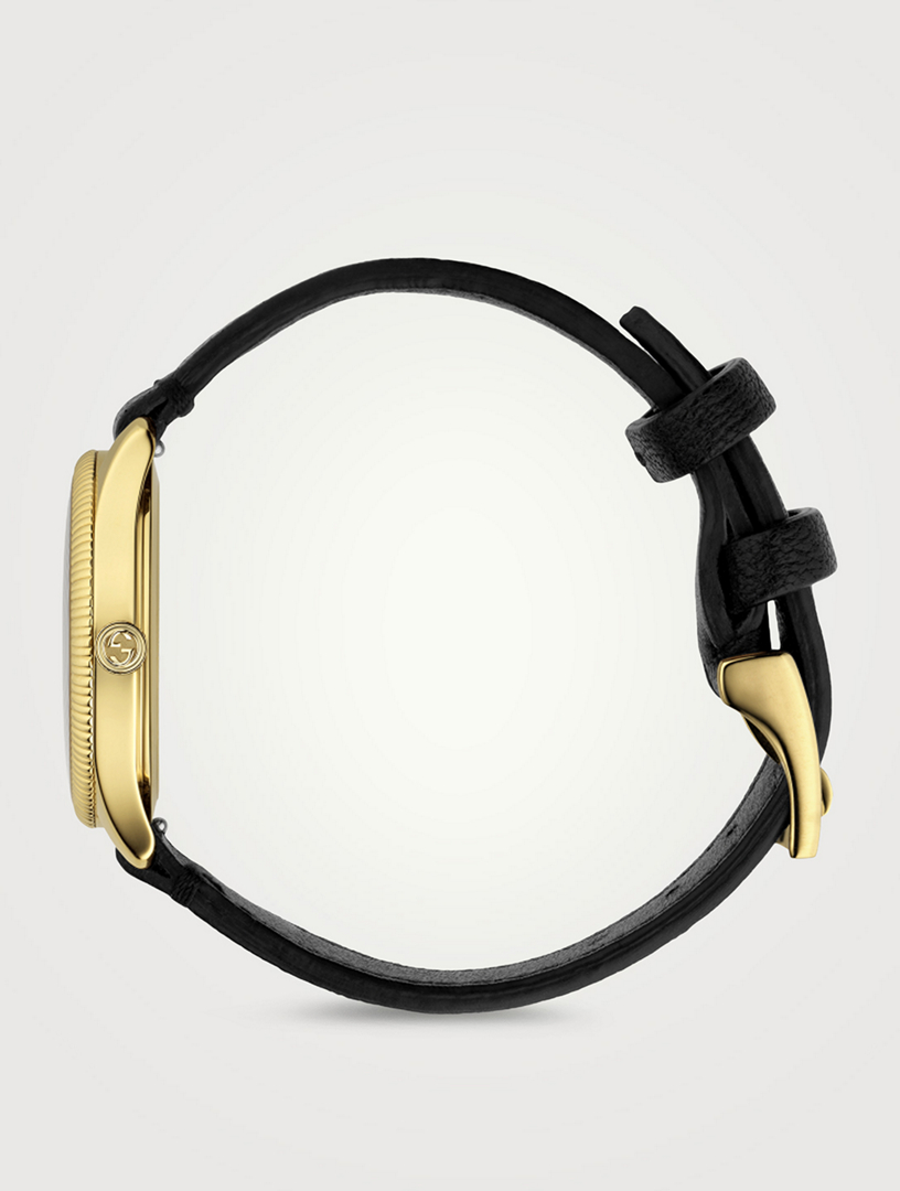 G-Timeless Slim Leather Strap Watch