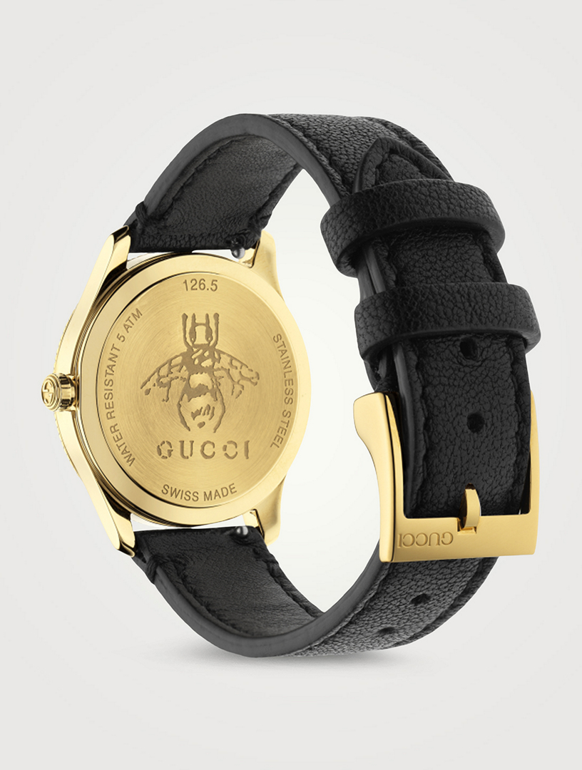 G-Timeless Slim Leather Strap Watch