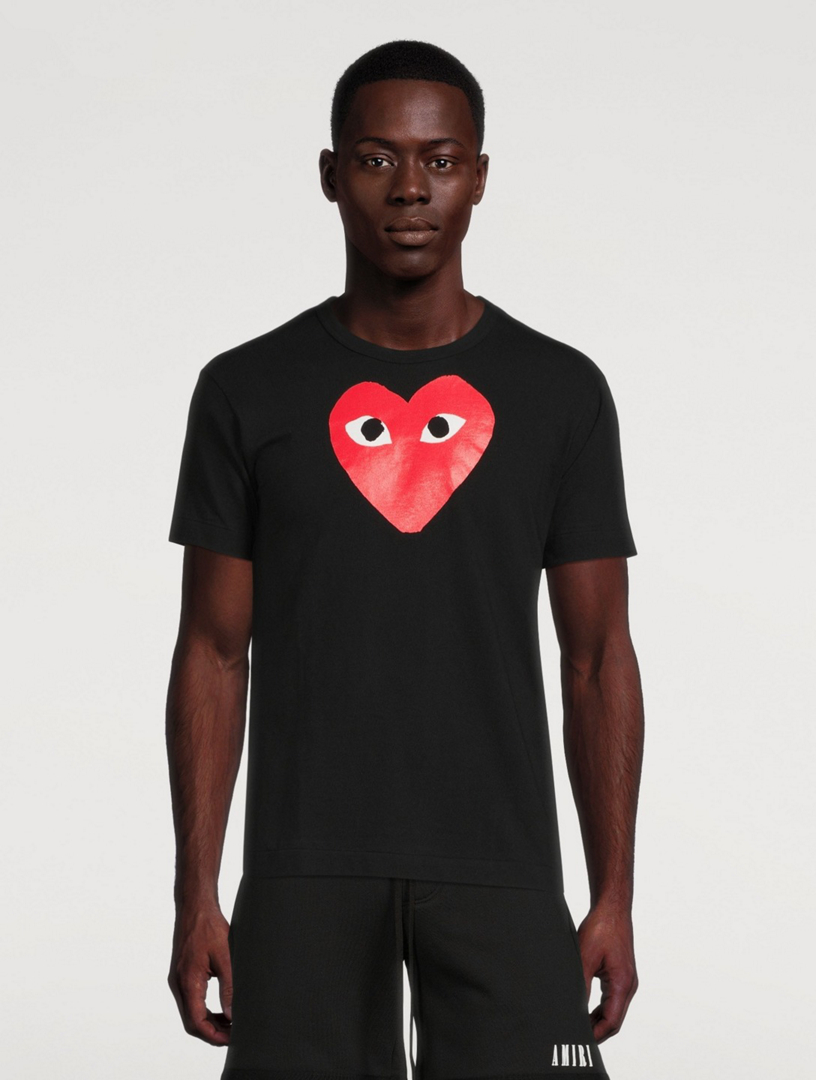 Black cdg play clearance shirt