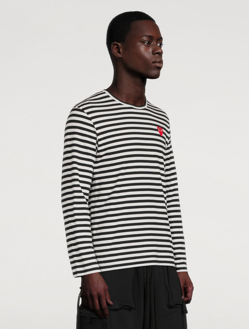 COMME DES GARÇONS PLAY Heart Long Sleeve T-Shirt In Stripe | Holt