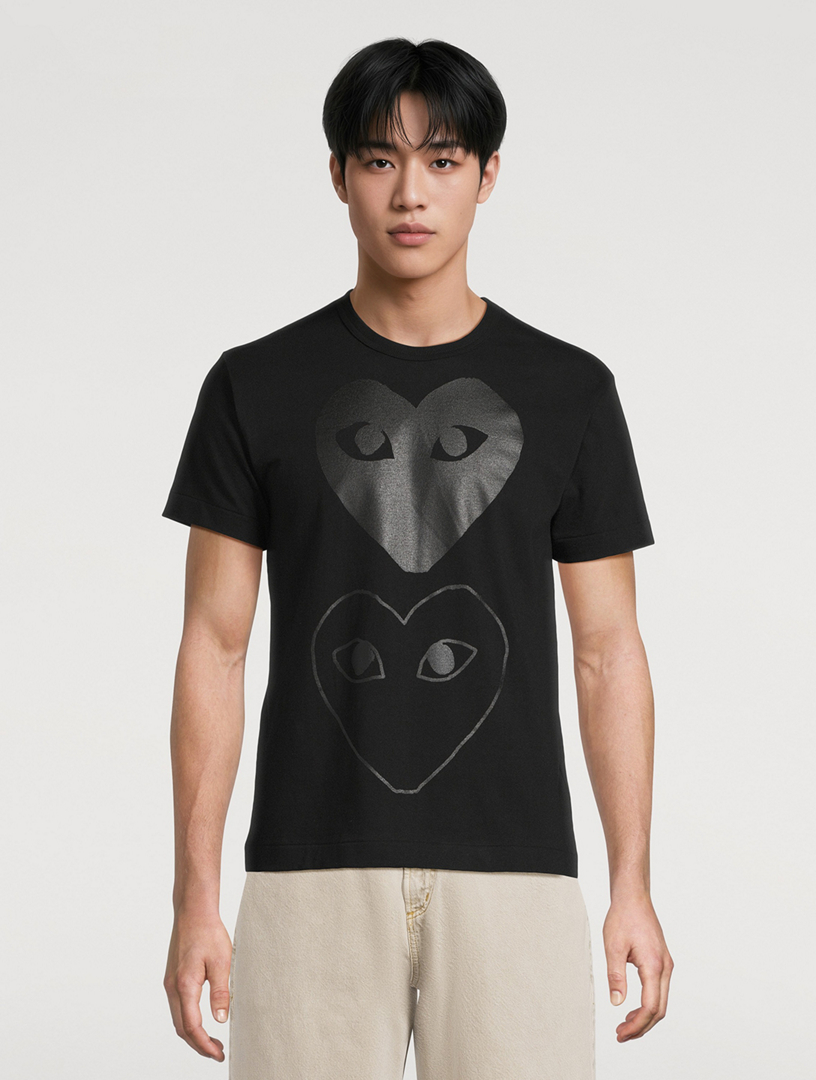 COMME DES GARÇONS PLAY Cotton Double Heart Logo T-Shirt | Holt Renfrew