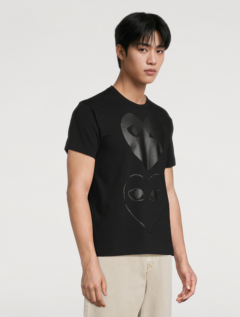 COMME DES GARÇONS PLAY Cotton Double Heart Logo T-Shirt | Holt Renfrew