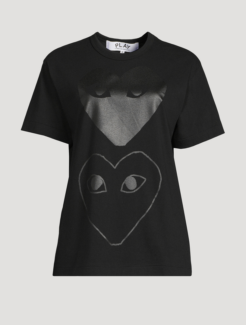 COMME DES GARÇONS PLAY Cotton Double Heart Logo T-Shirt | Holt Renfrew