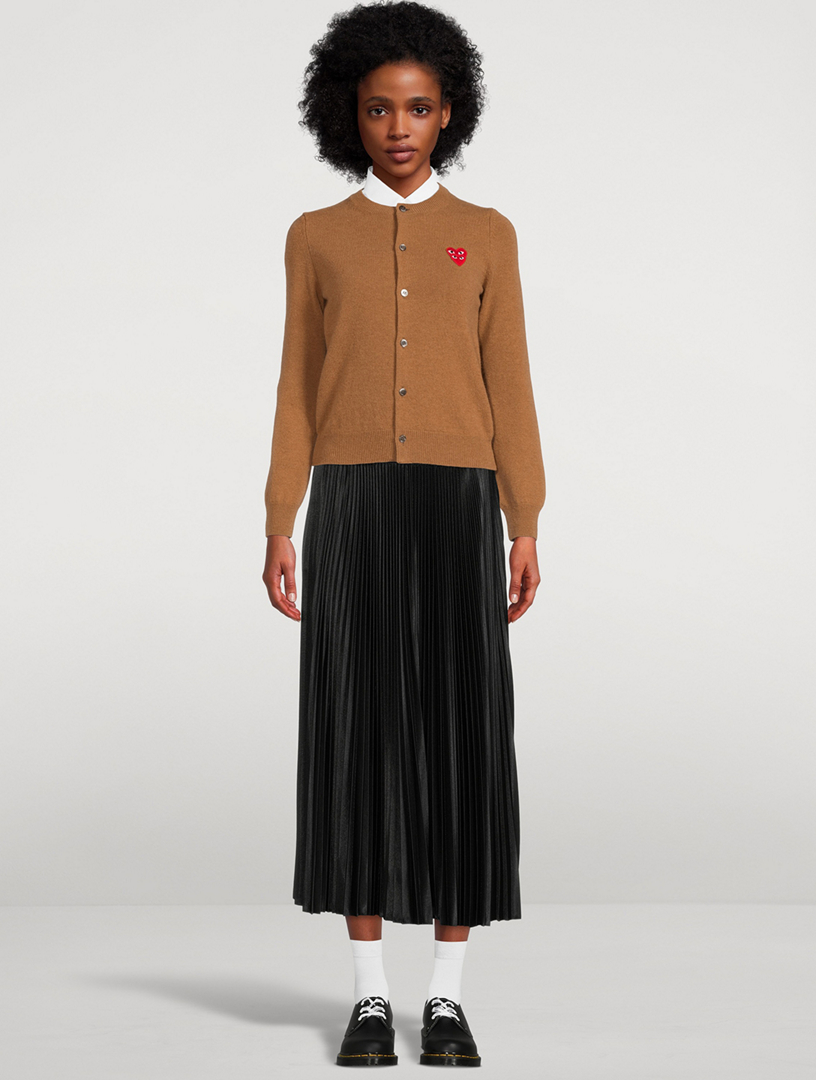 COMME DES GARÇONS PLAY Overlapping Hearts Wool Cardigan | Holt Renfrew