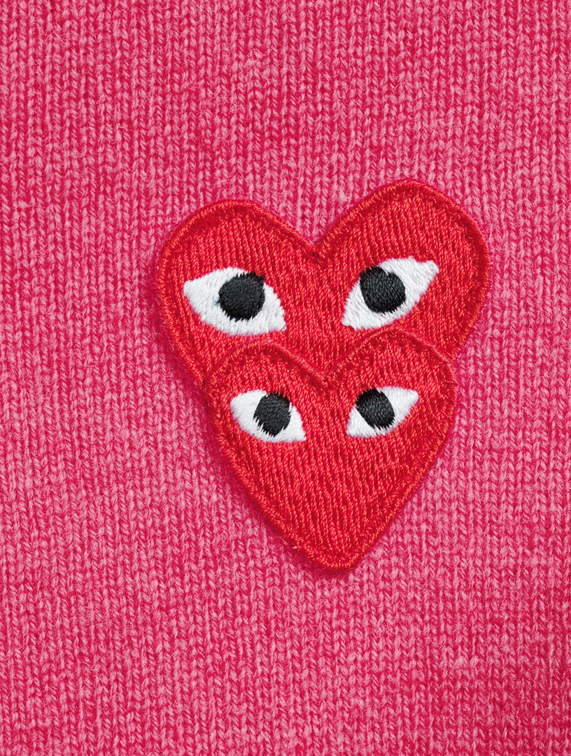 COMME DES GARÇONS PLAY Overlapping Hearts Wool Cardigan | Holt Renfrew