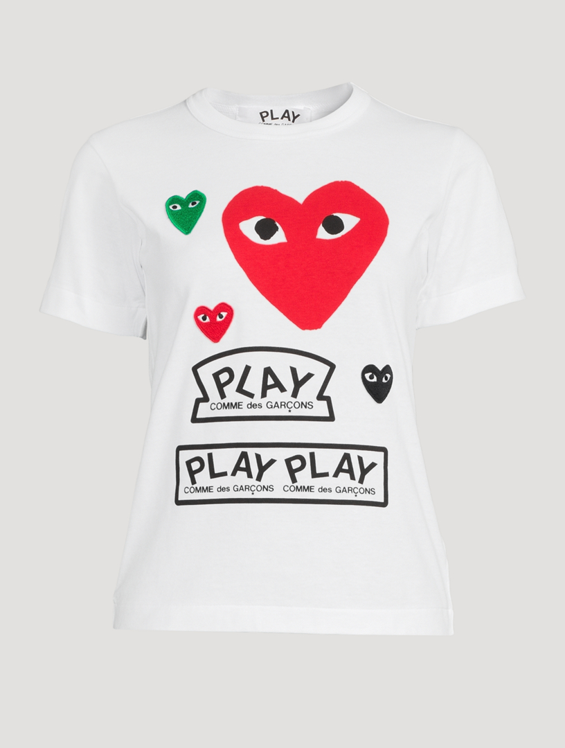 COMME DES GARÇONS PLAY Cotton Heart T-Shirt With Logo Graphics