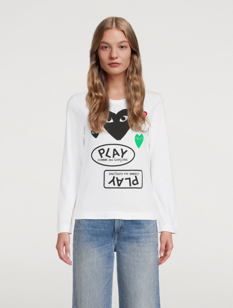 Cotton Heart Long-Sleeve T-Shirt With Logo Graphics