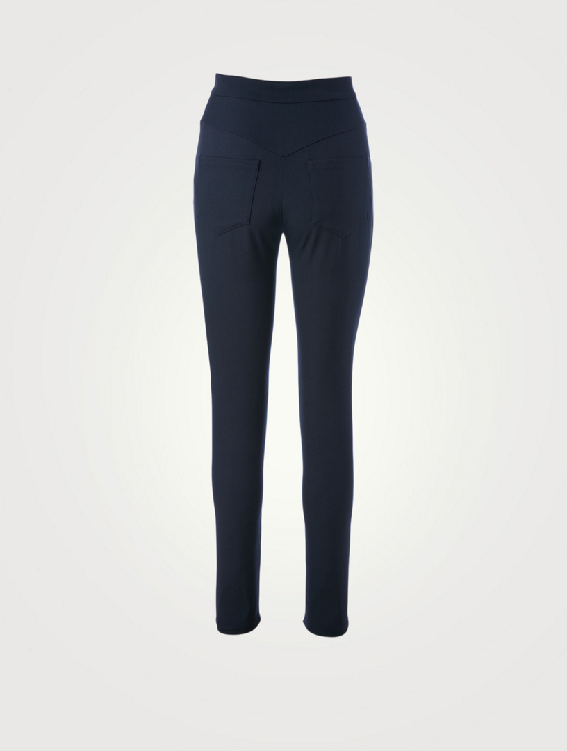 Stretch Grain De Poudre High-Waisted Pants