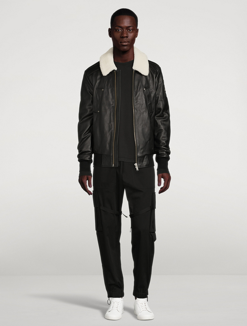 Deer Park Leather Bomber Jacket