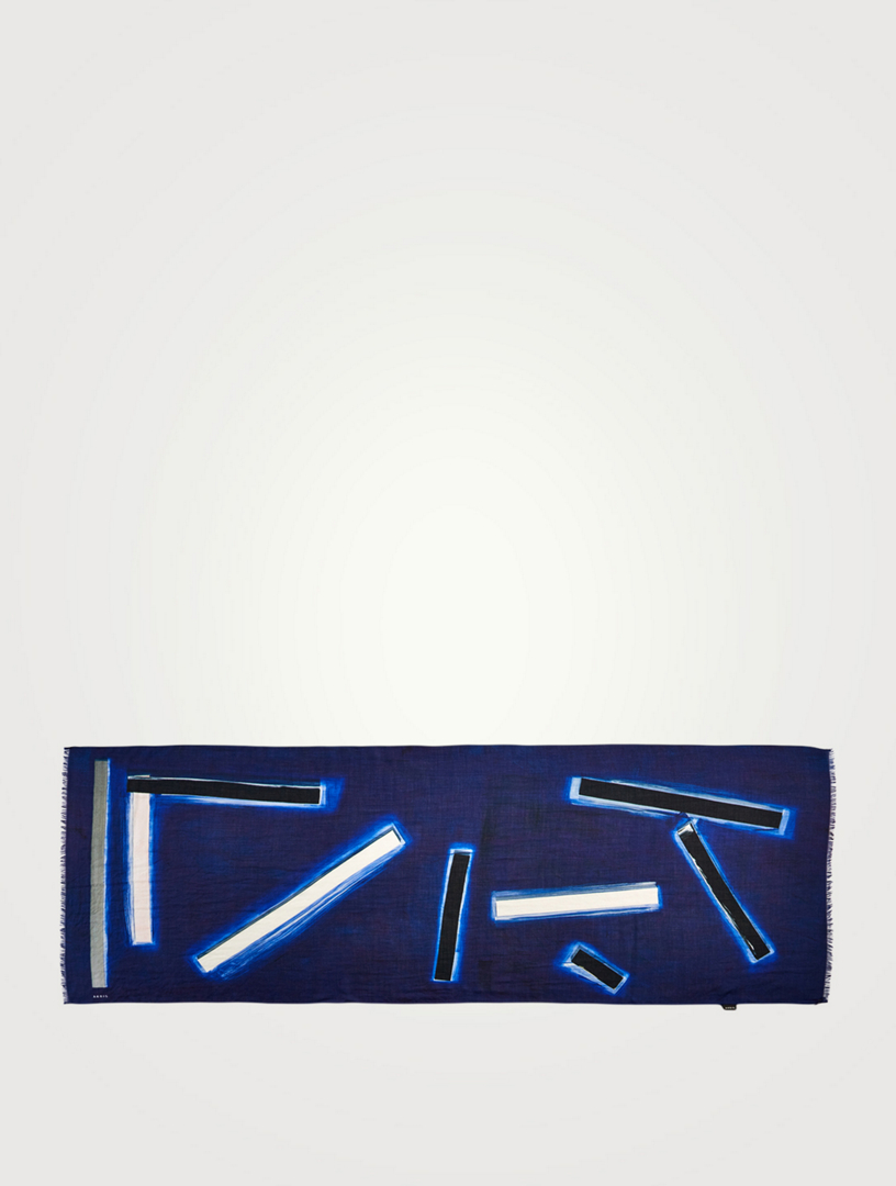 Cashmere And Silk Scarf In Geo Print