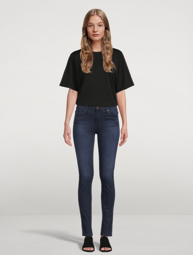 Ag prima mid rise cigarette store jeans black