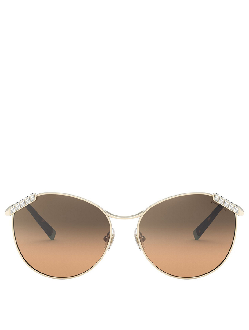 TIFFANY & CO. Wheat Leaf Round Sunglasses With Crystal | Holt Renfrew