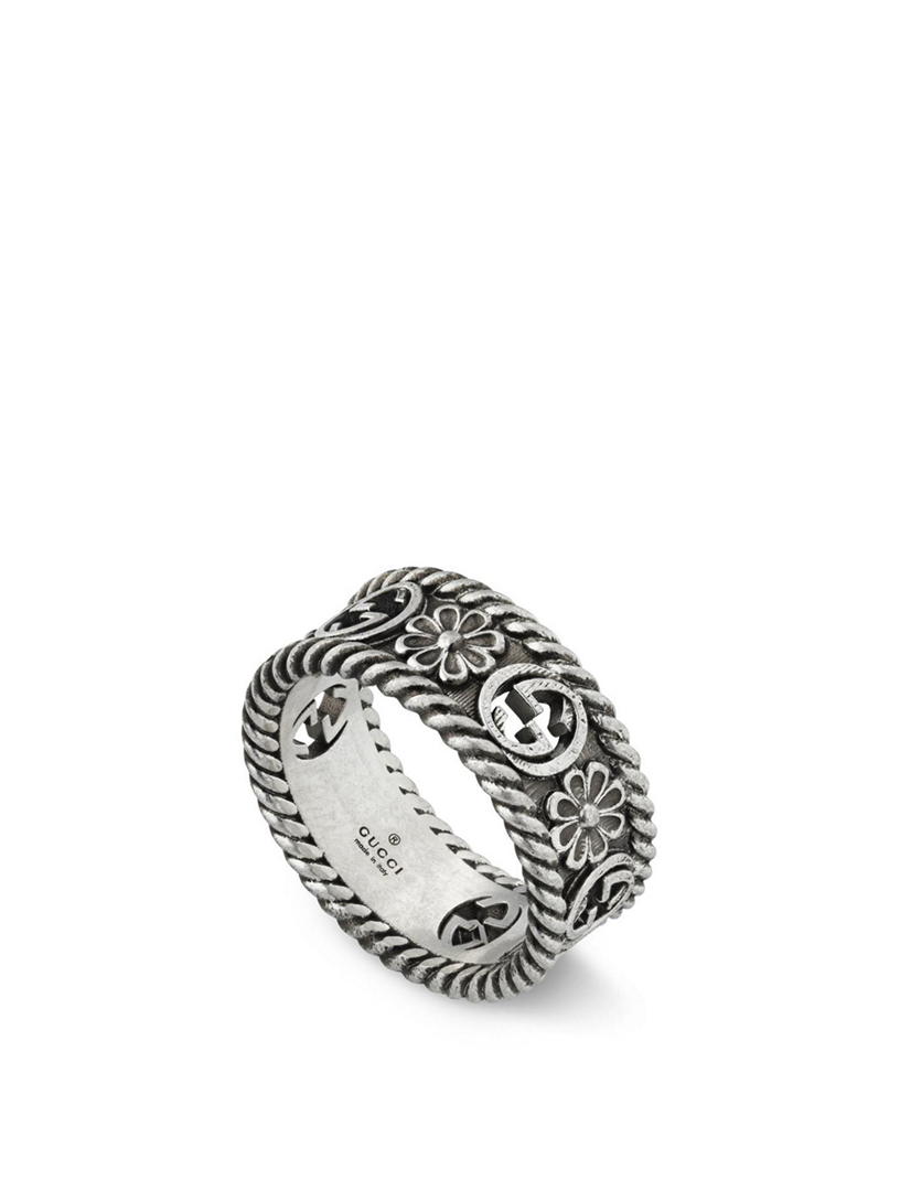 Interlocking G Silver Ring