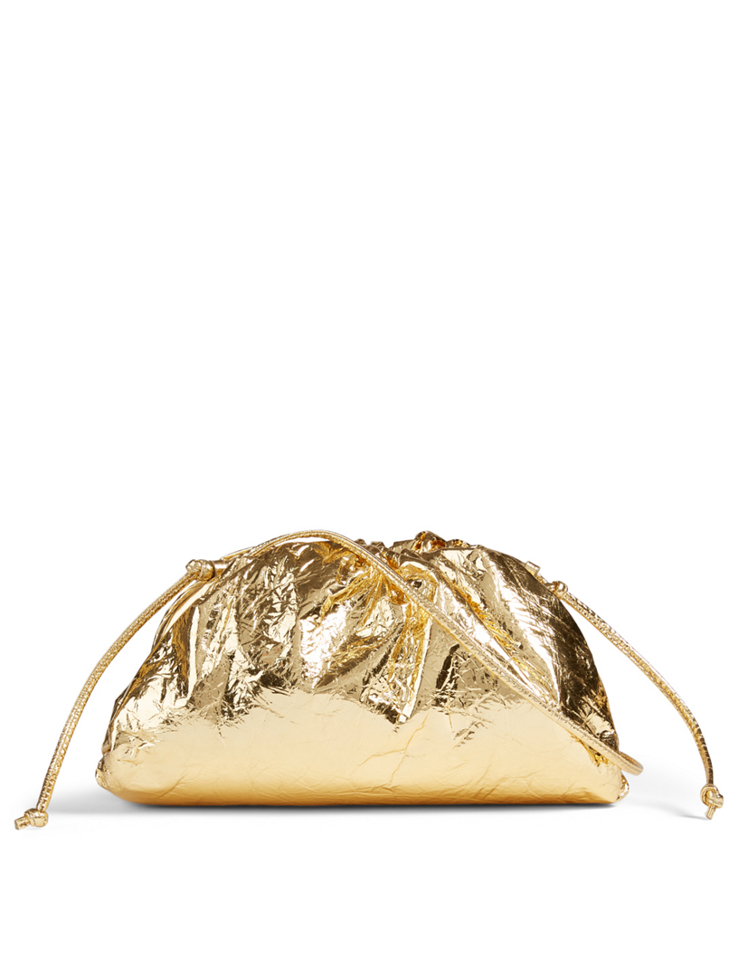 Bottega Veneta Crinkled Clutch Bag in Metallic