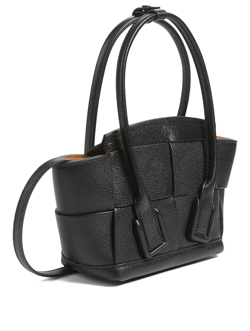 Mini Arco 29 Intrecciato Leather Top Handle Bag