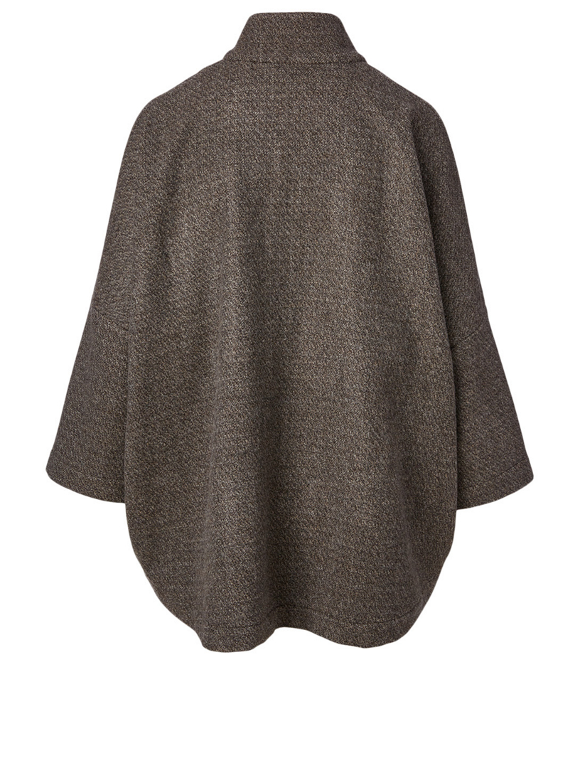 Wool Crop-Sleeve Coat
