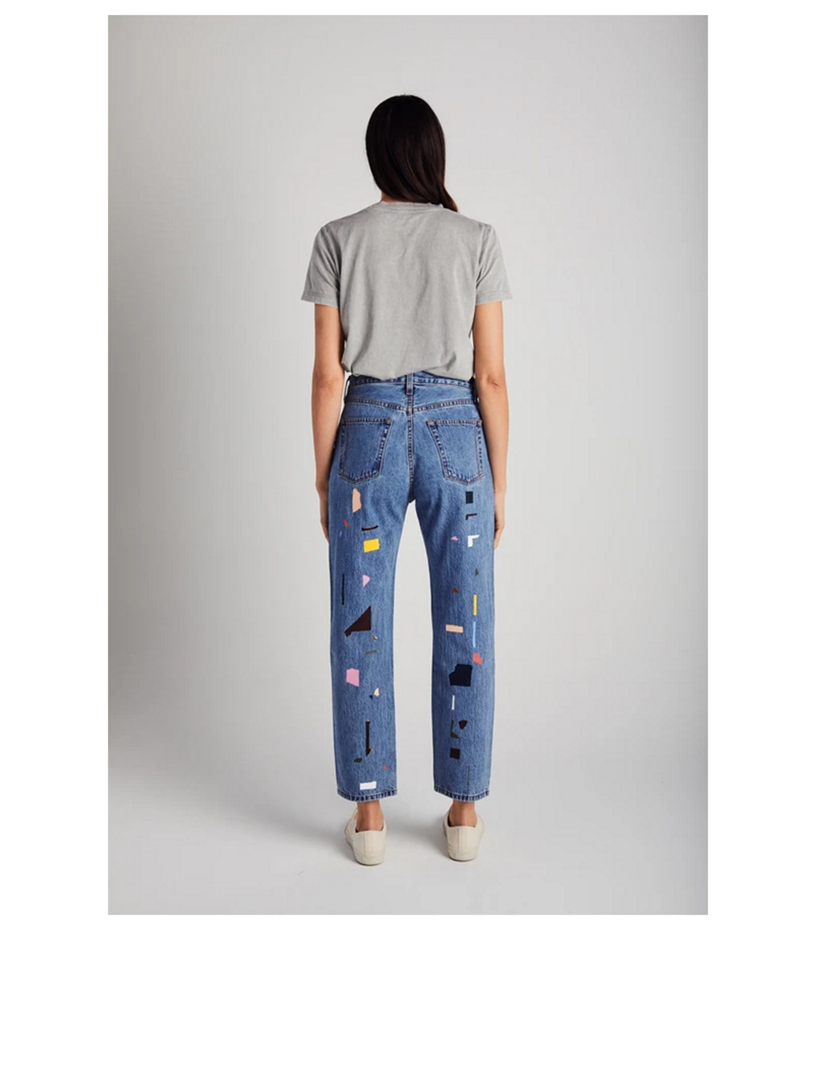 Tate Fragmented Pieces Crop Jeans