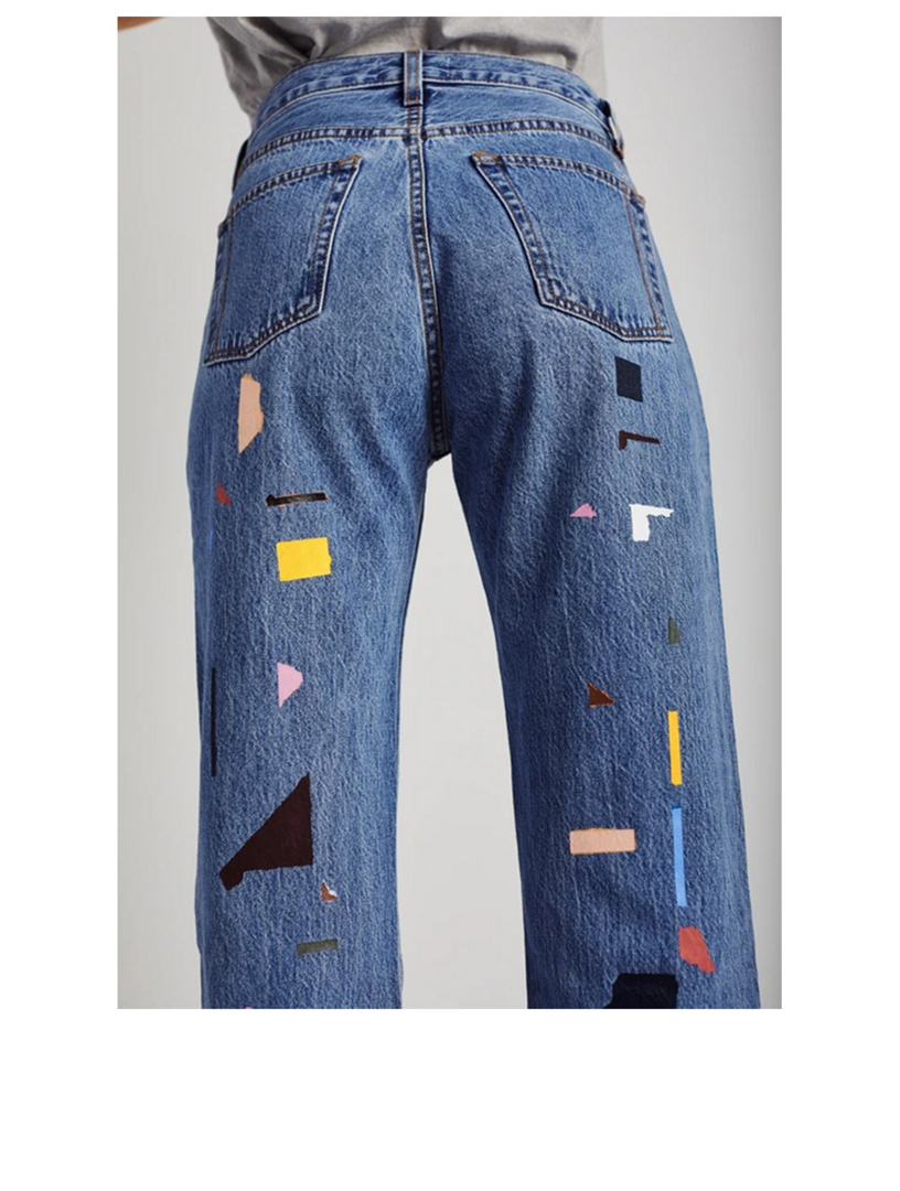 Tate Fragmented Pieces Crop Jeans