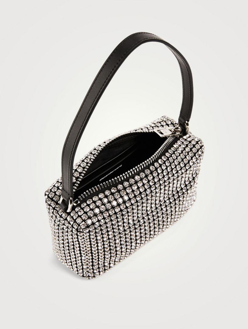 ALEXANDER WANG Medium Heiress Rhinestone Mesh Pouch Bag