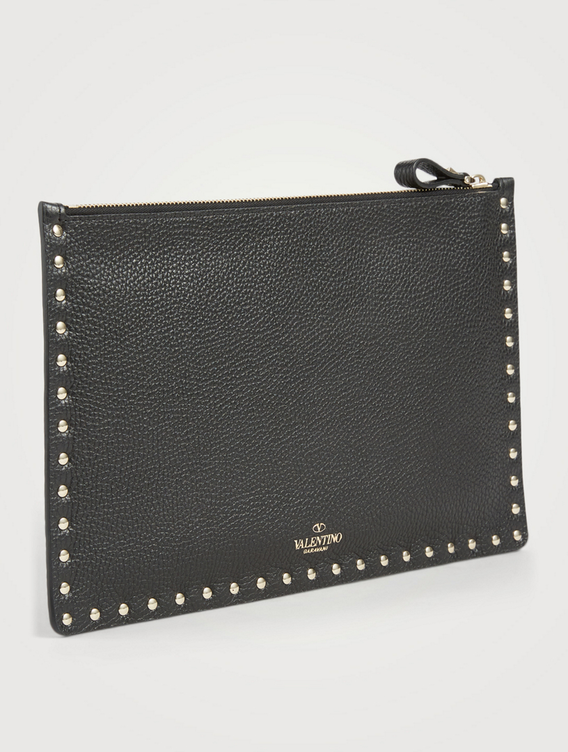 Large Rockstud Leather Pouch