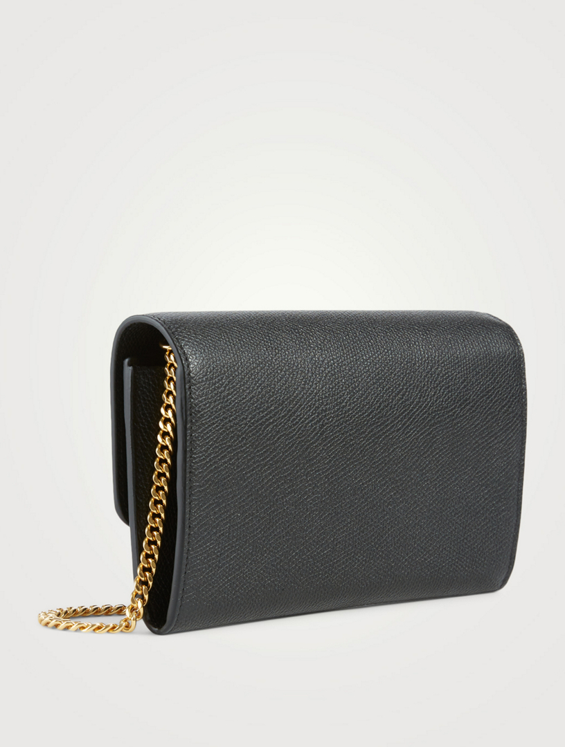 VLOGO Leather Crossbody Chain Wallet Bag