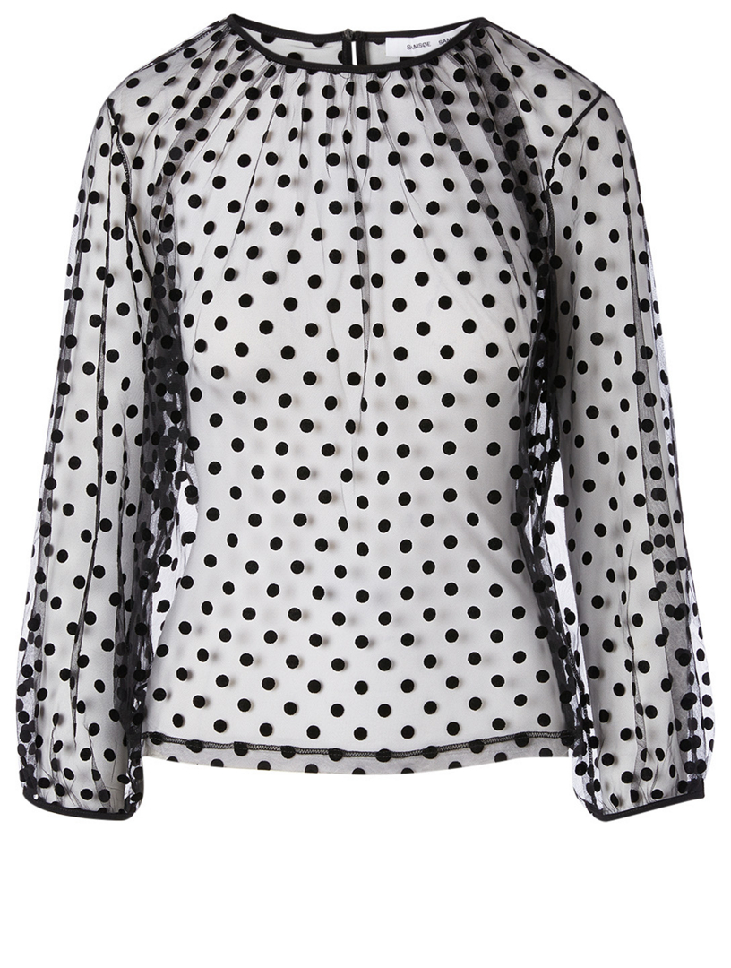 Blouse transparente à discount pois