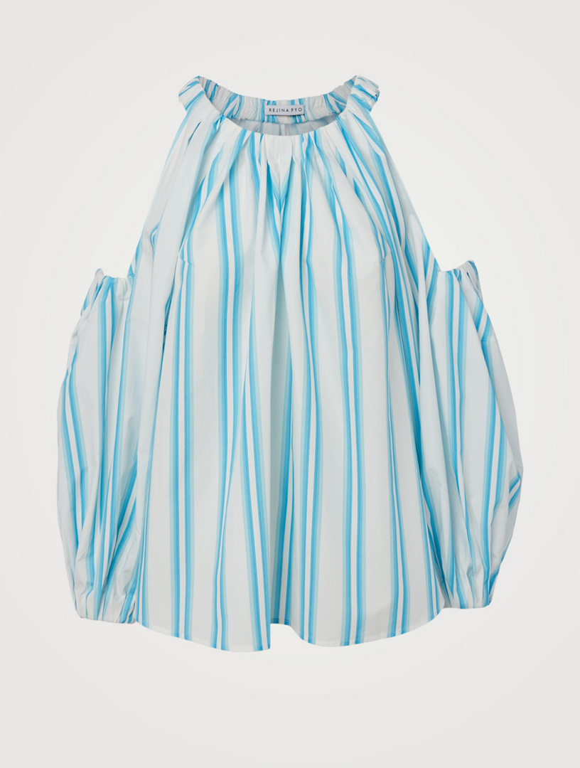 Carmen Organic Cotton Top Striped Print