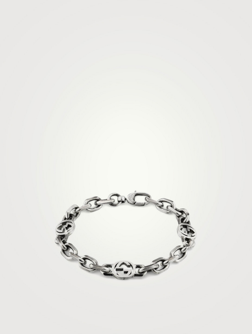 Interlocking G Silver Chain Bracelet