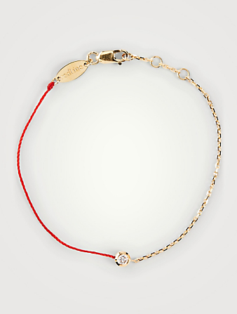 Bracelet fil et chaîne Pure en or 18 ct avec diamant