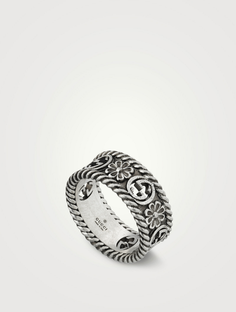 Interlocking G Silver Ring